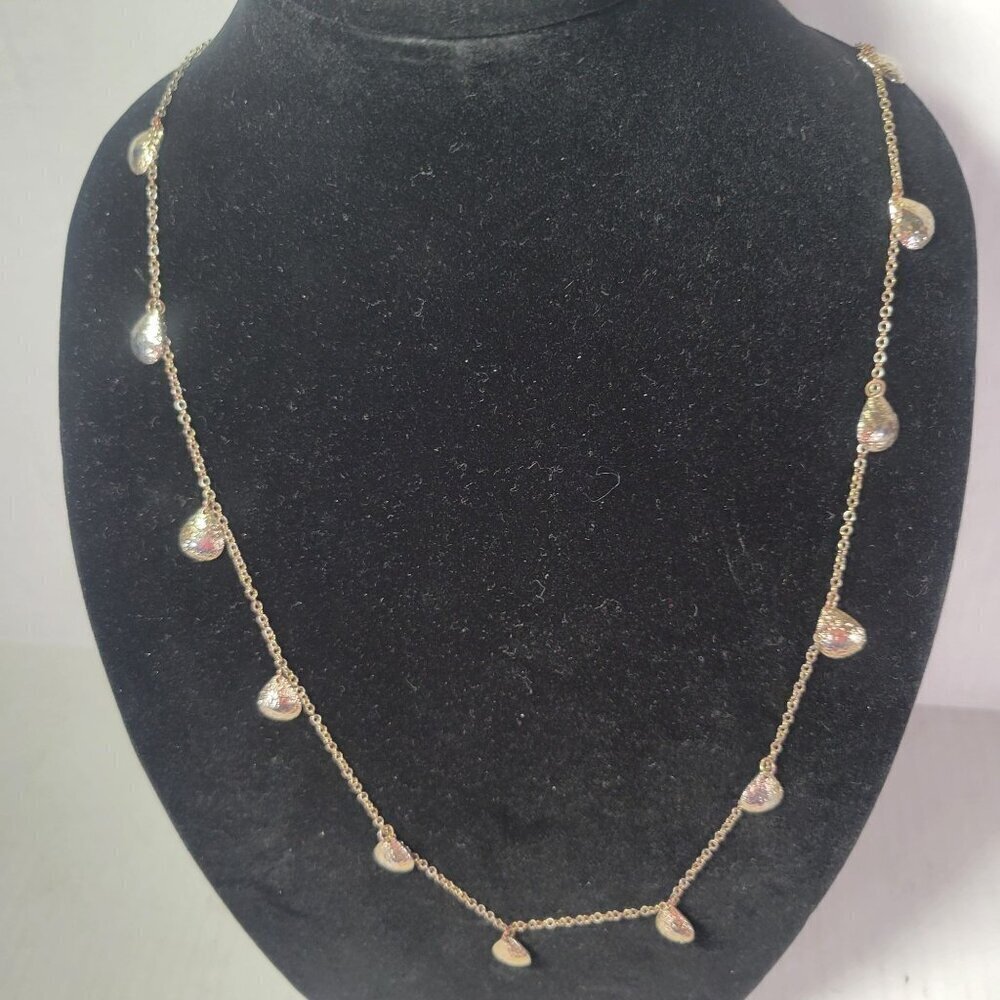 Stella & Dot Gold-Tone Modest Classic Chain Necklace With Teardrop Accents